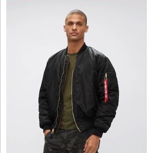 Classic bomber jacket with orange lining